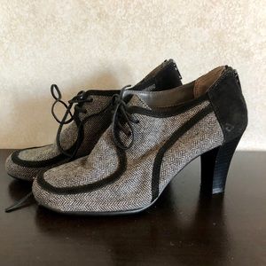 Heeled lace up booties